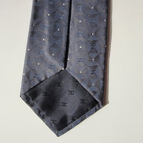 CHANEL Men's Vintage Tie 100% Silk Made in Italy - Navy with CCs - Picture 3 of 6